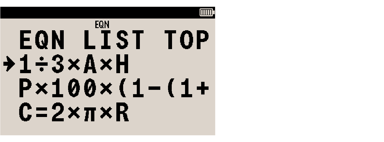 eqn list select
